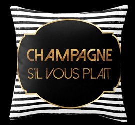 Champagne S'il Vous Plait Throw Pillow  paris bedroom decor - paris bedding